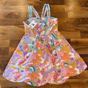 Finding Foxtale Girls Dress Size 8 Colorful groovy‎ Floral Print boho NWT ruffle